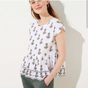 LOFT Peony Peplum tee